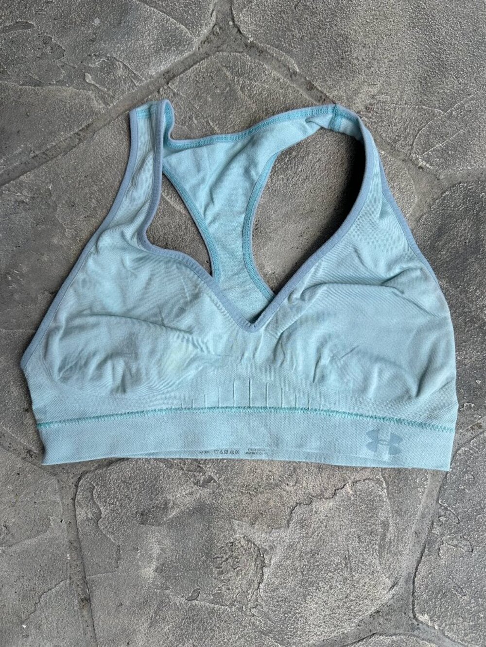 Under Armour Turquoise Seamless Halter Sports Bra - Medium